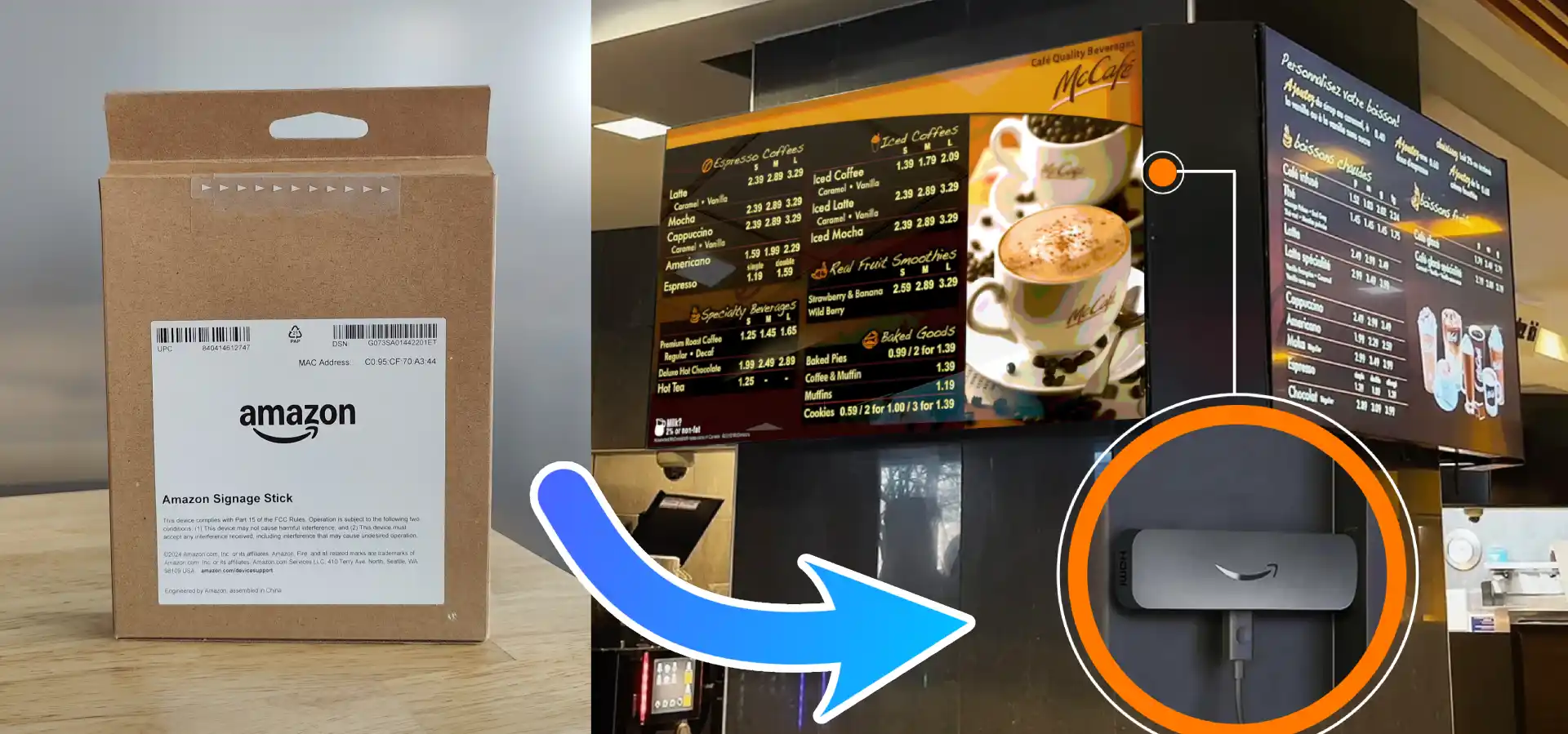 Amazon Signage Stick Box to Digital Signage