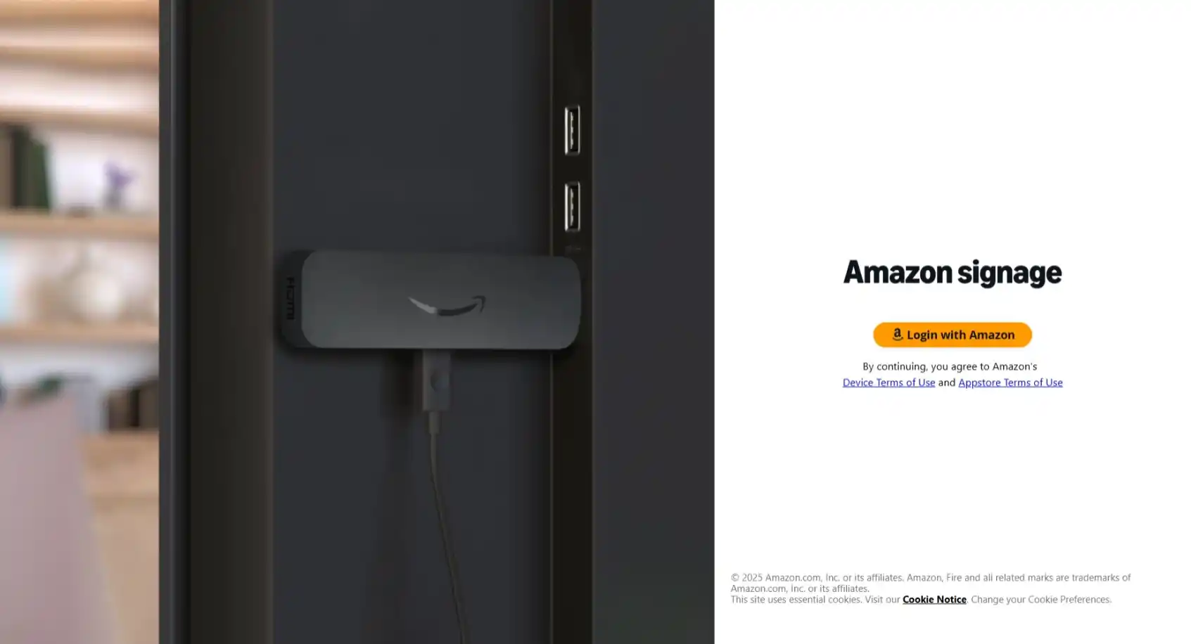 Login Amazon screen