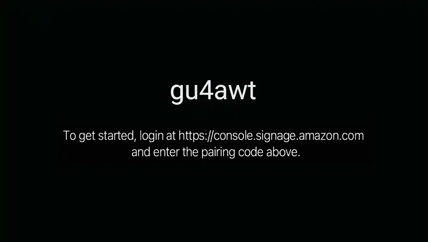 Pairing code screen