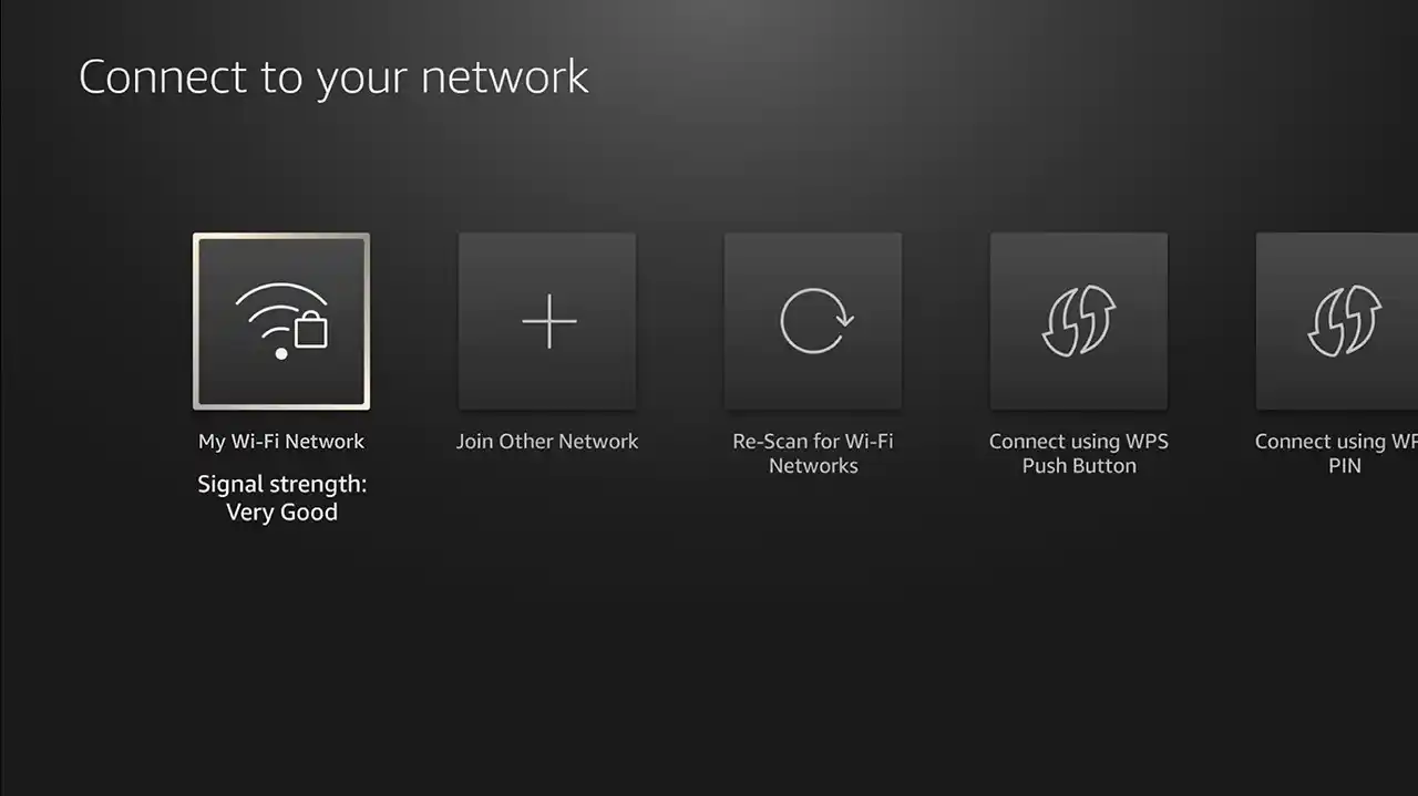 Select Wi-Fi screen