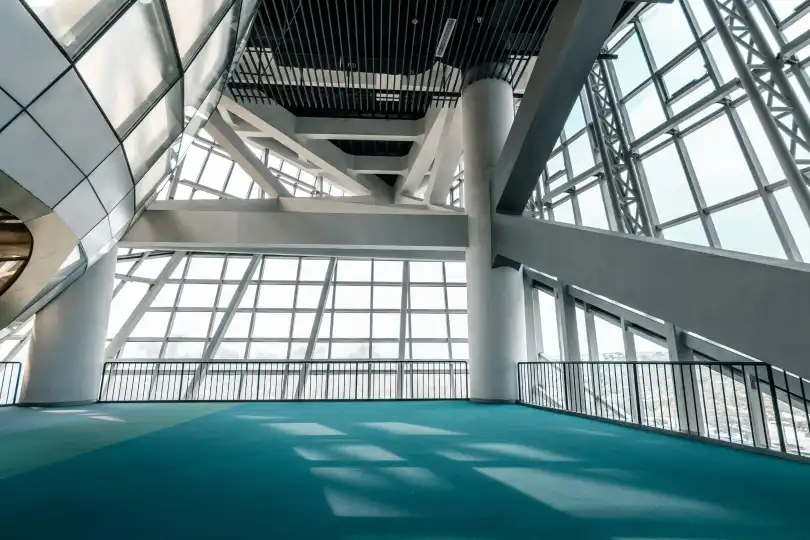 Convention center with interactive wayfinding kiosk